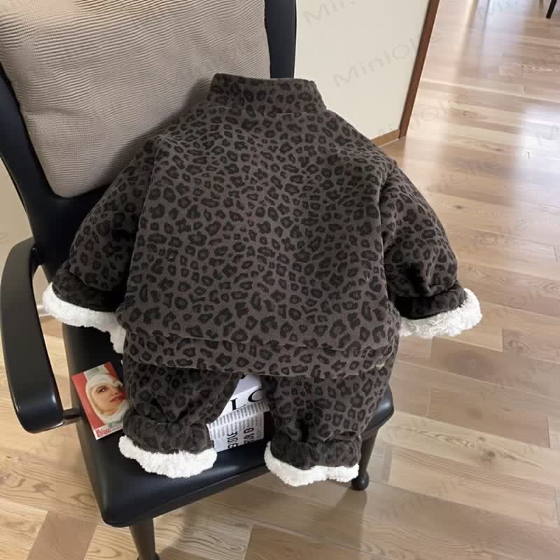 Toddler Leopard Sherpa Zip Jacket and Pants 2-piece Set - image 3