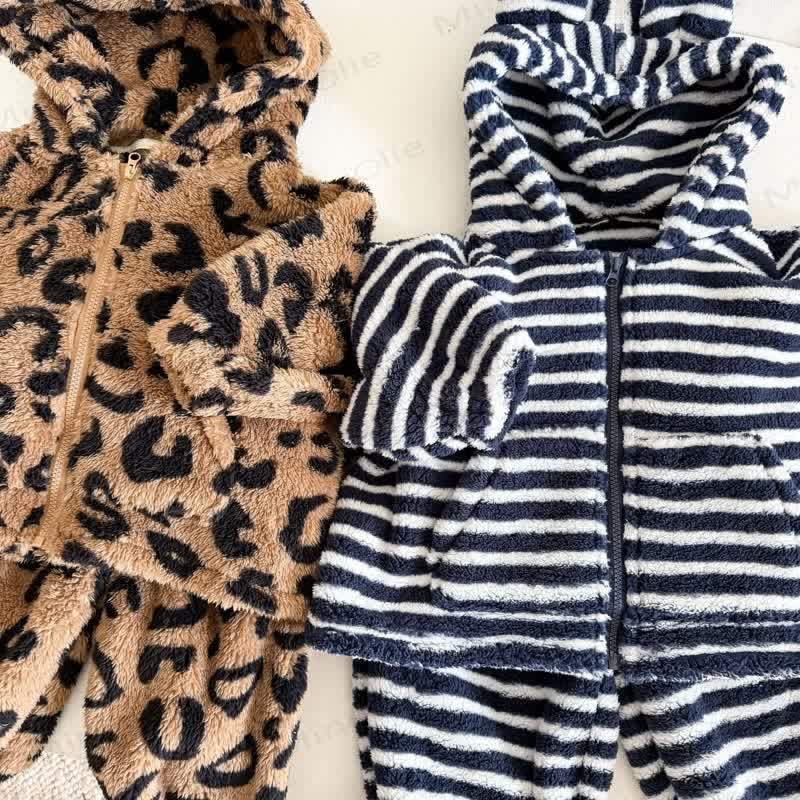 Toddler Fleece Bear Ear Hooded and Pants 2-piece Set - image 5