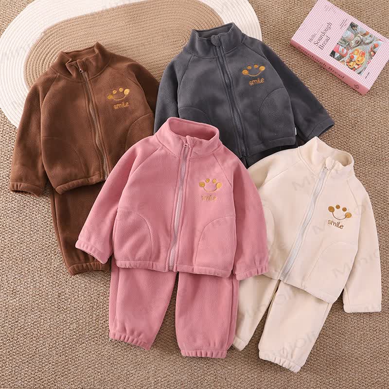 SMILE Toddler Cozy Fleece Zip Jacket and Pants Set - image 1