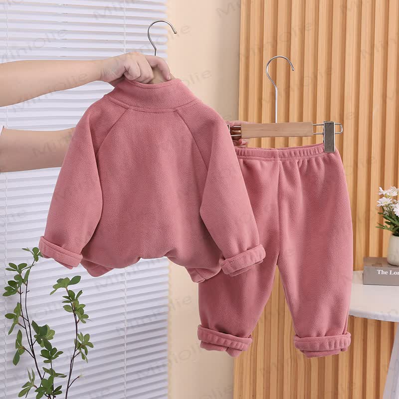 SMILE Toddler Cozy Fleece Zip Jacket and Pants Set - image 6
