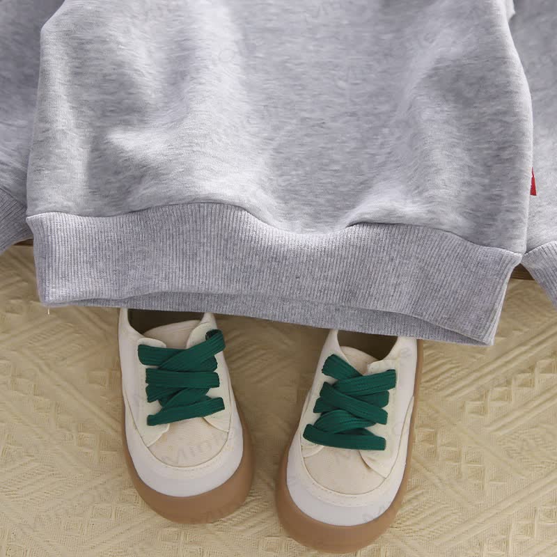 Toddler Girl Lace Trim Flower Sweatshirt and Pants Set - image 9