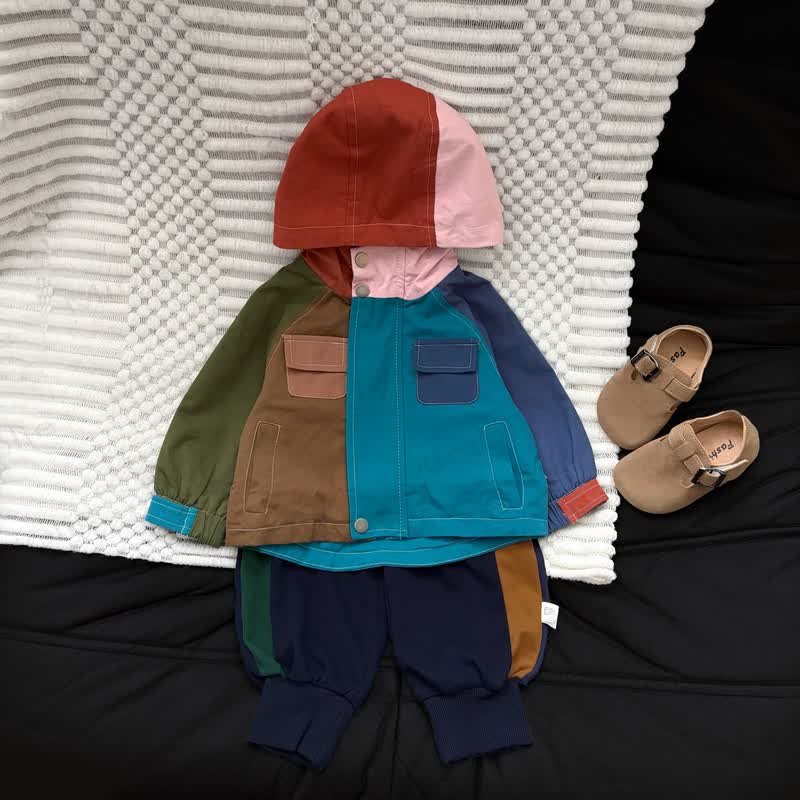 Baby Toddler Colorblock Hooded Jacket or Jogger - image 1