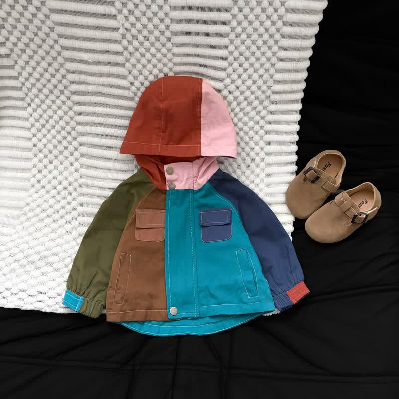 Baby Toddler Colorblock Hooded Jacket or Jogger - Blue - 4-5T - image 2