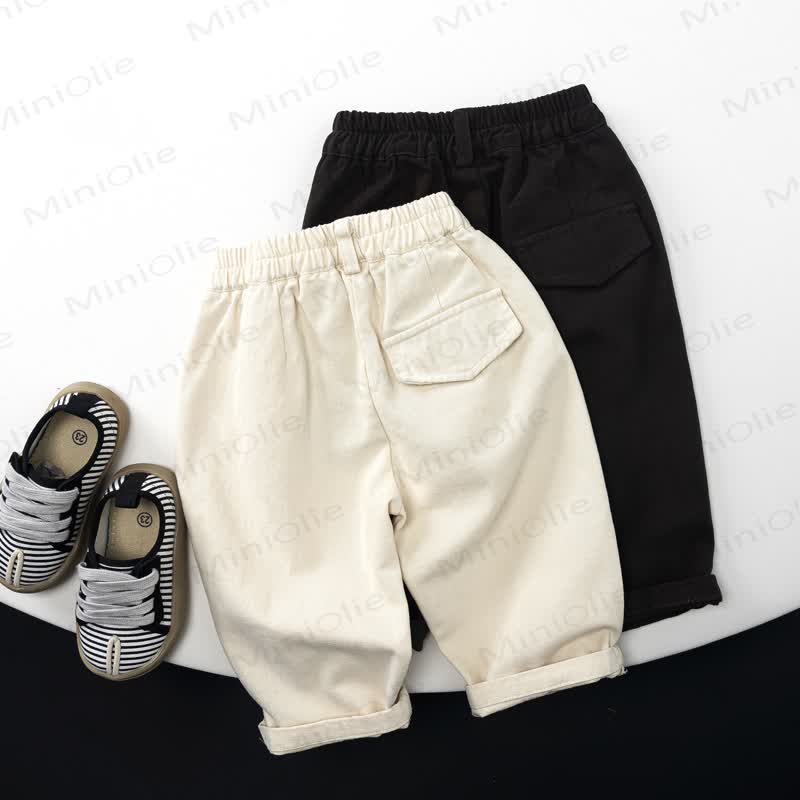 Toddler Casual Solid Color Elastic Waist Pants - image 4