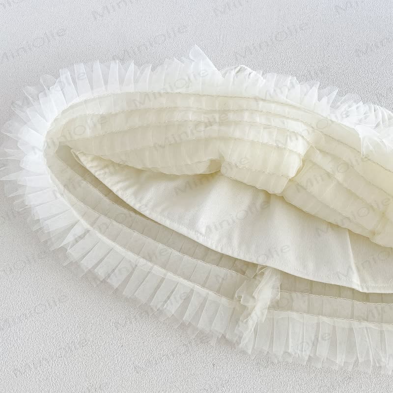 Baby Toddler Cream Outerwear or Sleeveless Dress or Sweater or Net Fabric Cake Dress - image 16