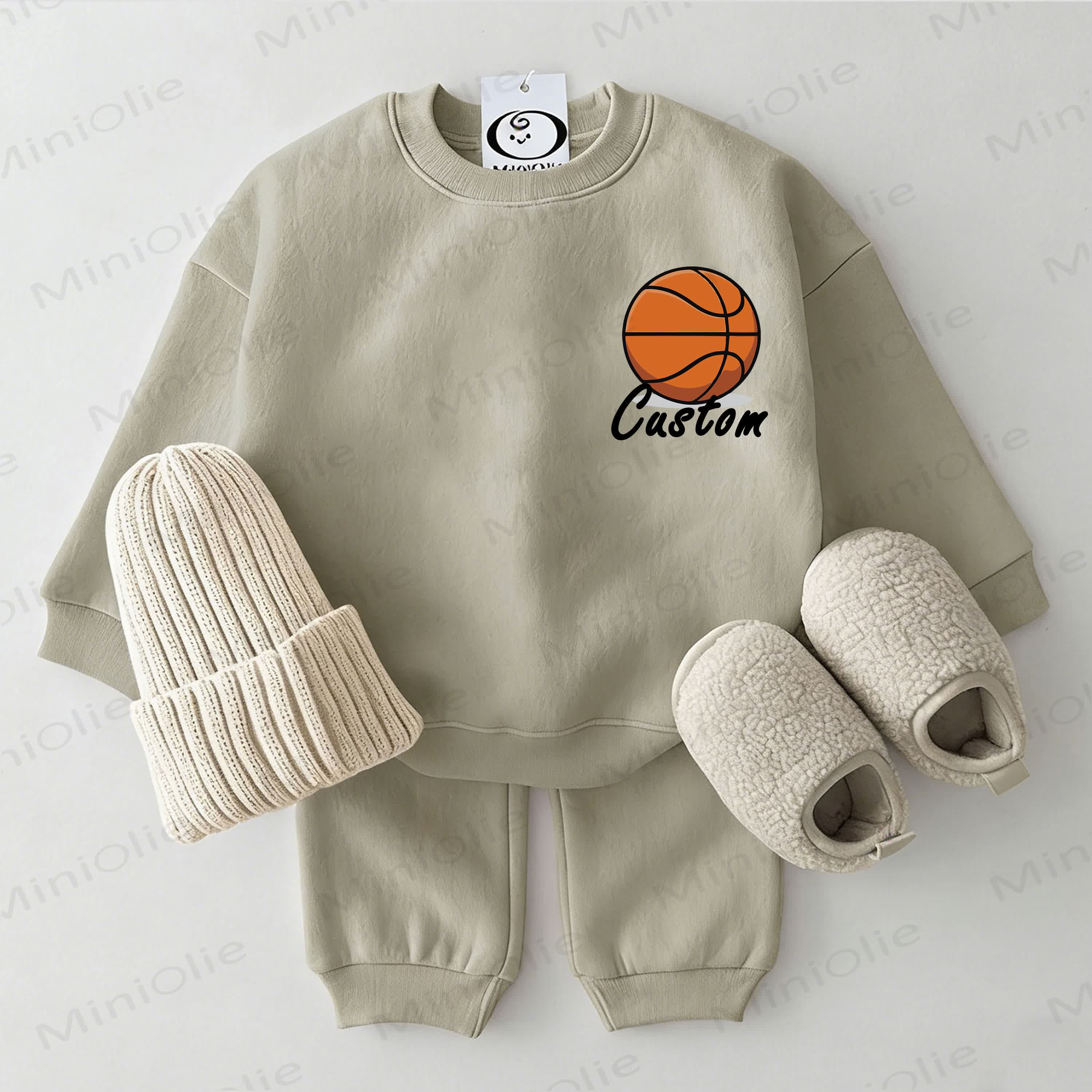 Personalized Basketball Baby 2-piece Set - Grey Green - 2-3T - image 1