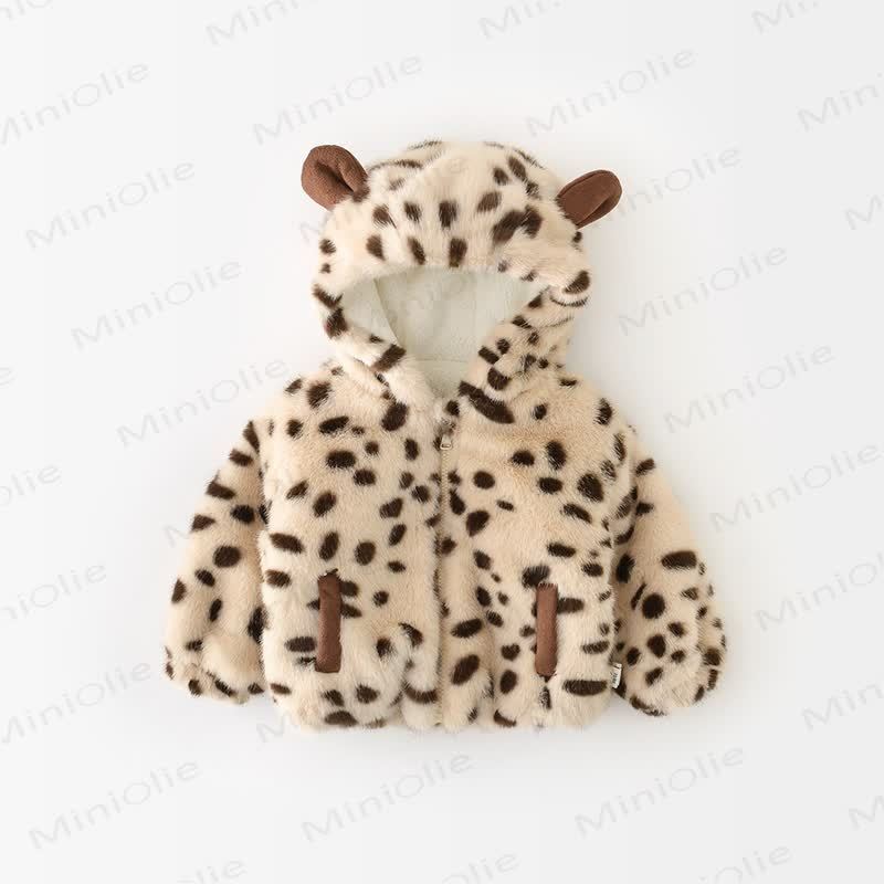 Baby Leopard Faux Fur Ear Hood Outerwear - image 2