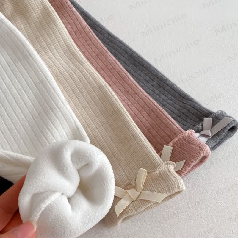 Baby Ribbed Bow Ruffle Leggings - image 12