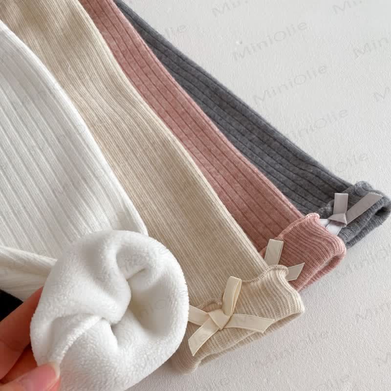 Baby Ribbed Bow Ruffle Leggings - image 12