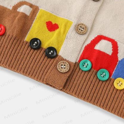 Baby Toy Car Knit Cardigan and Pants Set - image 4