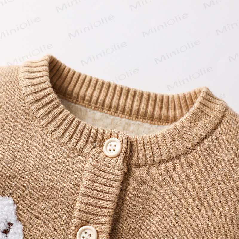 NEW FRIEND Baby Bear Patch Fleece Cardigan and Pants 2-piece Set - image 6