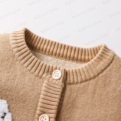 NEW FRIEND Baby Bear Patch Fleece Cardigan and Pants 2-piece Set - image 6