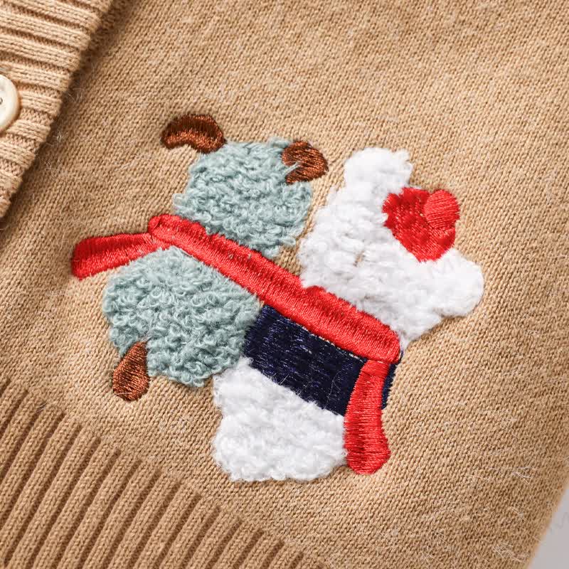 NEW FRIEND Baby Bear Patch Fleece Cardigan and Pants 2-piece Set - image 8