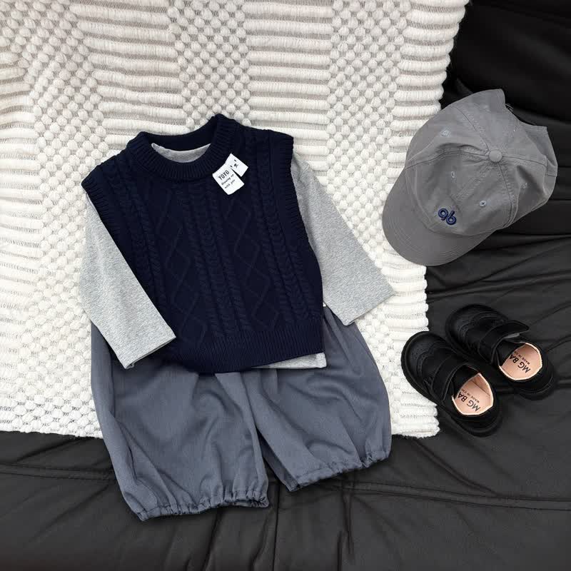 Baby Toddler Cable Knit Vest or Loose Fit Pants - image 1