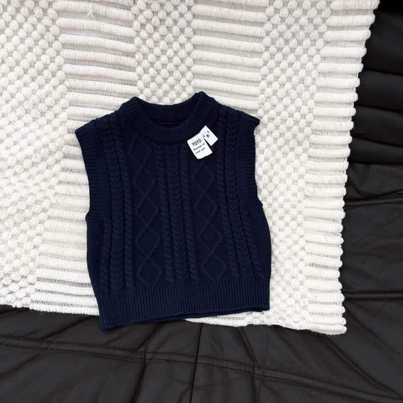 Baby Toddler Cable Knit Vest or Loose Fit Pants - Navy - 4-5T - image 2