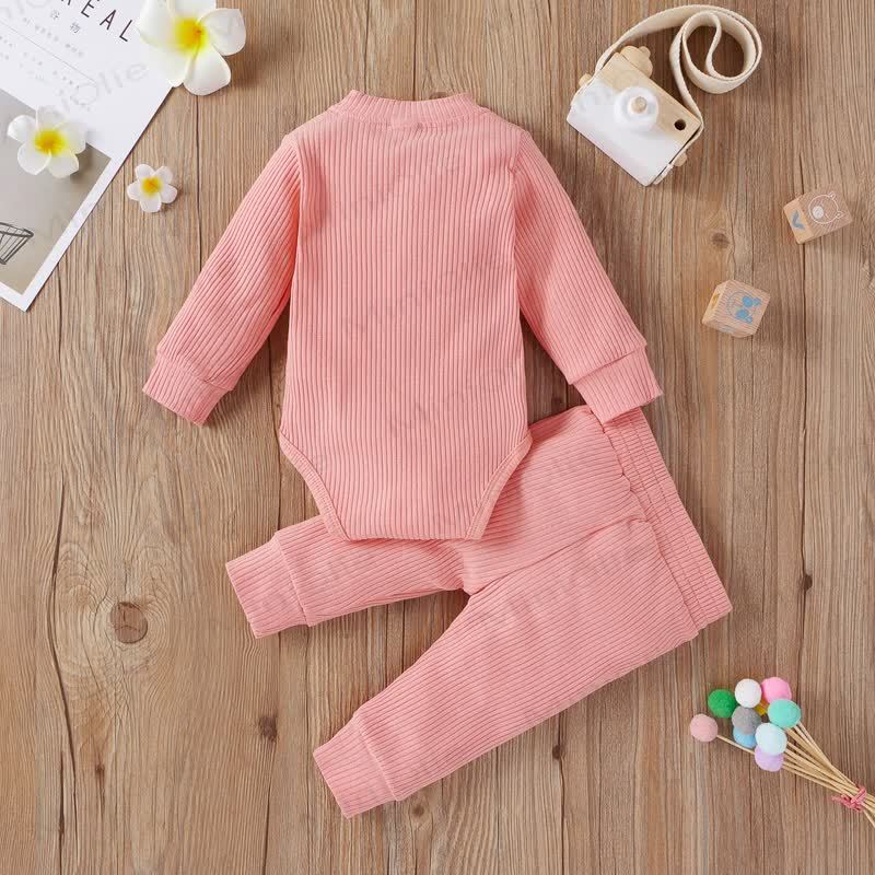Baby Soft Ribbed Henley Bodysuit and Pants 2-piece Set - image 8