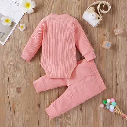 Baby Soft Ribbed Henley Bodysuit and Pants 2-piece Set - image 8