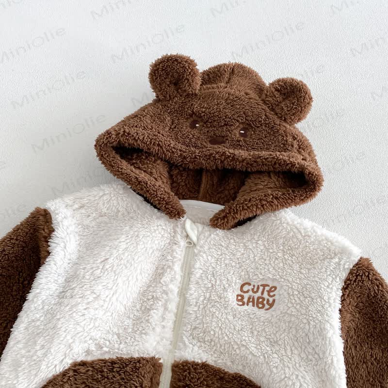Toddler Animal Ear Colorblock Fleece Lounge 2-piece Set - image 6