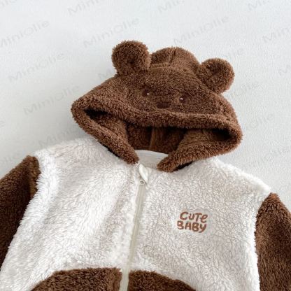 Toddler Animal Ear Colorblock Fleece Lounge 2-piece Set - image 6