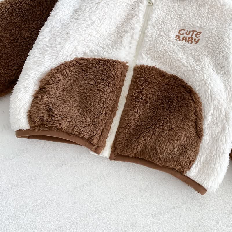 Toddler Animal Ear Colorblock Fleece Lounge 2-piece Set - image 8