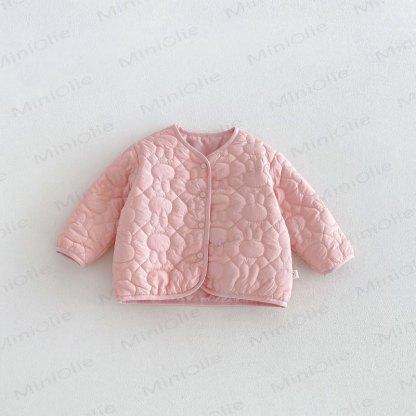 Baby Toddler Girl Floral Rabbit Quilted Fleece Jacket - Pink - 6-7T - image 4