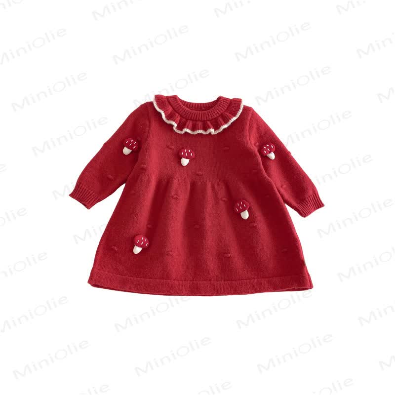 Baby Toddler Ruffle Collar Mushroo Dress - image 4