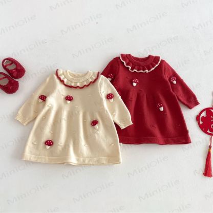 Baby Toddler Ruffle Collar Mushroo Dress - image 2