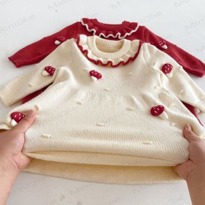 Baby Toddler Ruffle Collar Mushroo Dress - image 6
