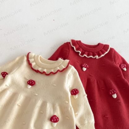 Baby Toddler Ruffle Collar Mushroo Dress - image 7