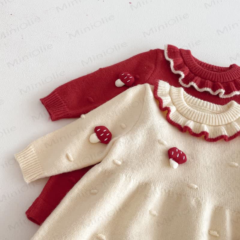 Baby Toddler Ruffle Collar Mushroo Dress - image 8