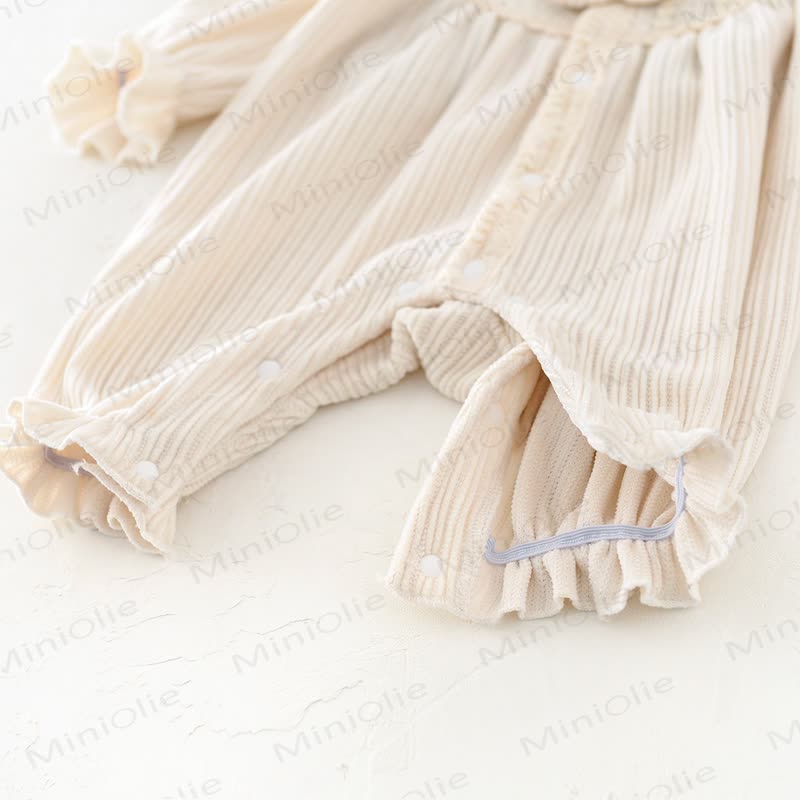 Baby Girl Bow Beige Romper - image 6