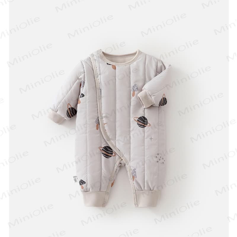 Baby Quilted Winter Warm Romper - Gray - 18-24M - image 6