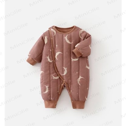 Baby Quilted Winter Warm Romper - Brown - 18-24M - image 7