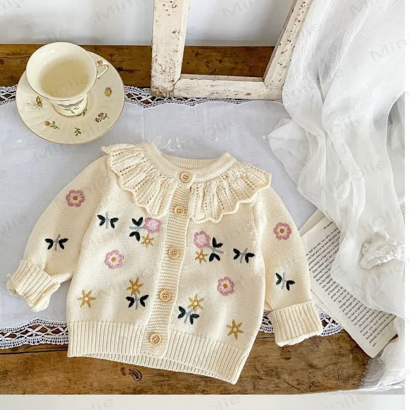 Toddler Girl Floral Ruffle Collar Outerwear - image 4