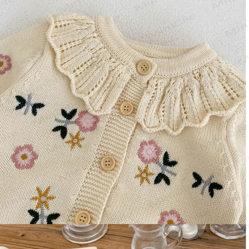 Toddler Girl Floral Ruffle Collar Outerwear - image 5