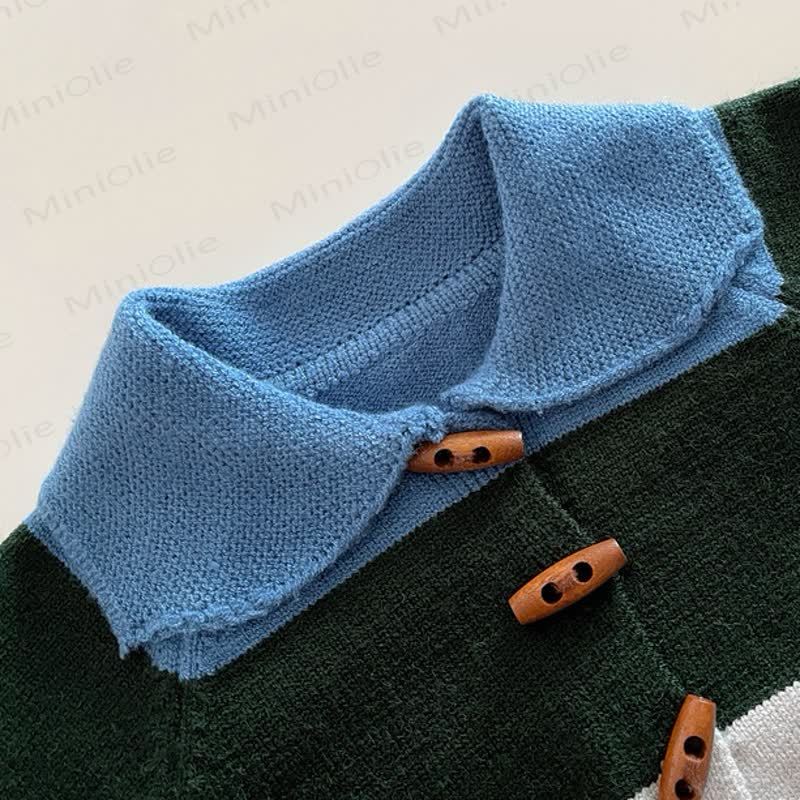 Baby Toddler Colorblock Knit Cardigan or Denim Bear Pants - image 4
