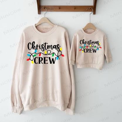 CHRISTMAS CREW Beige Family Sweatshirt - image 1