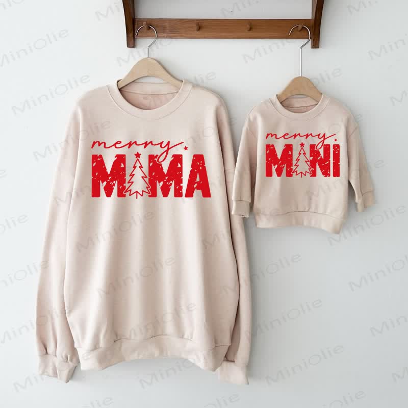 MERRY MAMA/MINI Christmas Tree Mommy and Me Sweatshirt - image 1