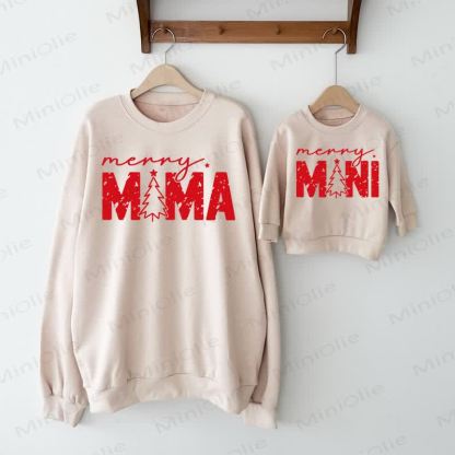 MERRY MAMA/MINI Christmas Tree Mommy and Me Sweatshirt - image 1
