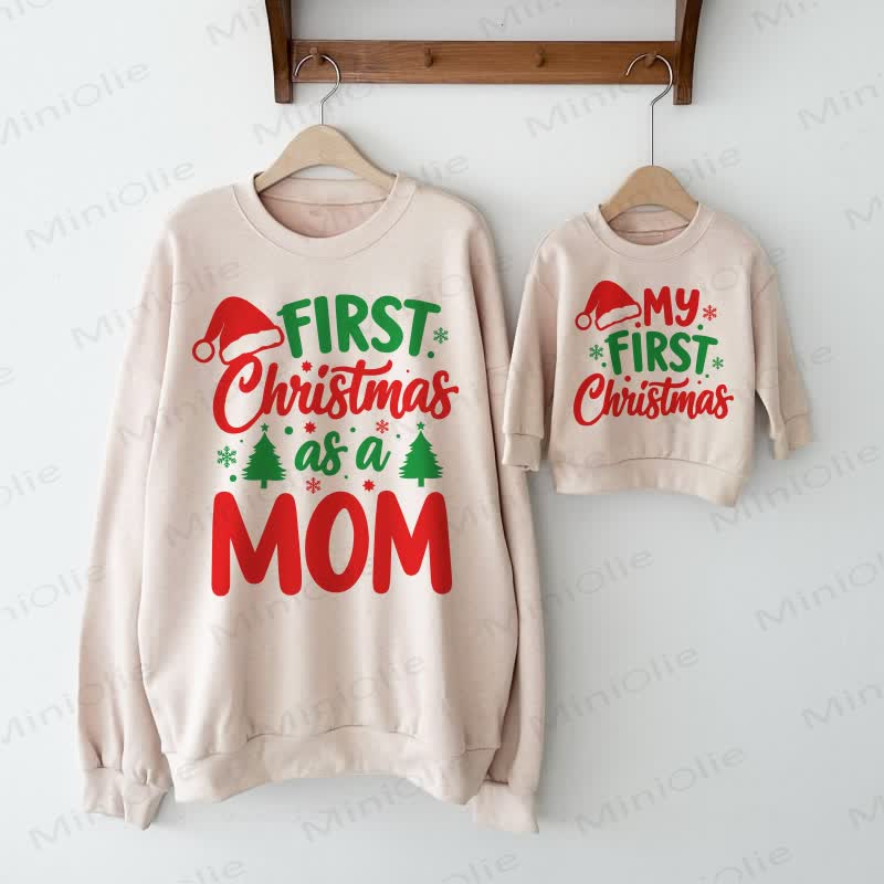 FIRST CHRISTMAS AS A DAD/MOM Daddy/Mommy and Me Sweatshirt - image 2