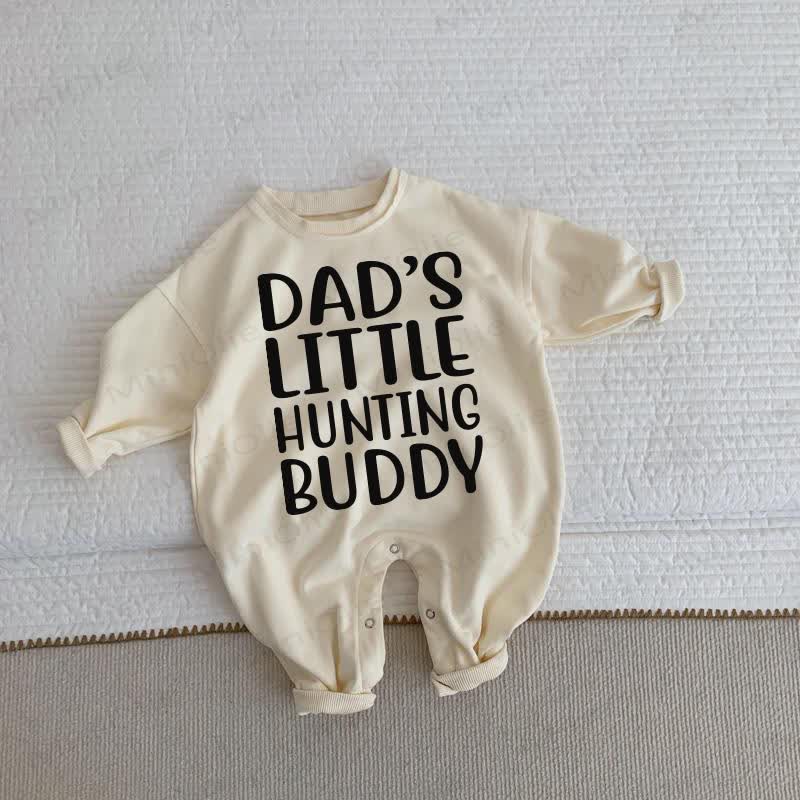 DAD'S LITTLE HUNTING BUDDY Baby Toddler Beige Romper - Beige - 2-3T - image 1