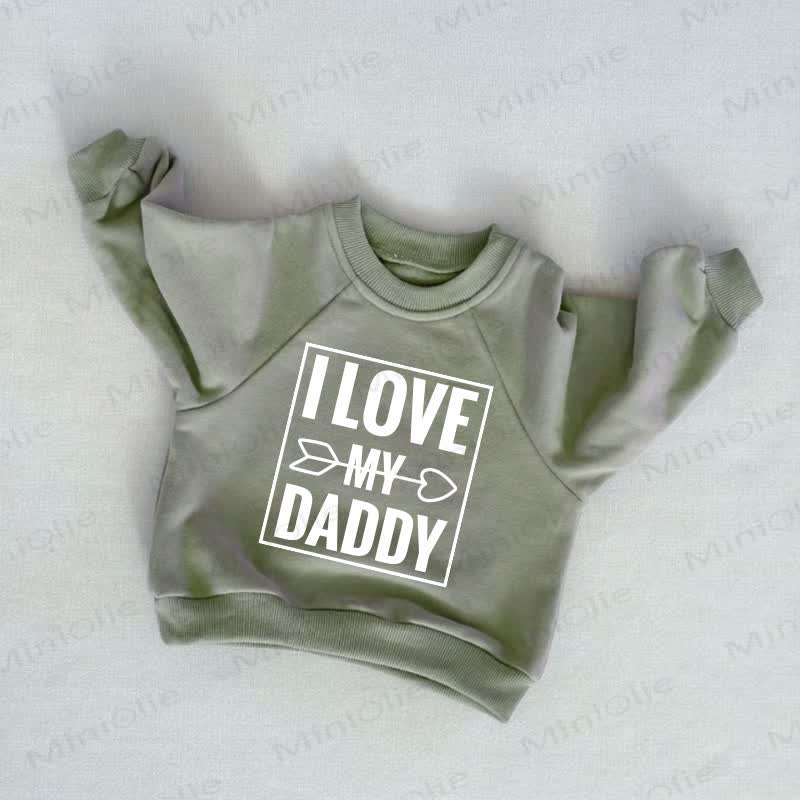 I LOVE MY DADDY Baby Toddler Arrow Print Grey Green Sweatshirt - Grey Green - 3-5T - image 1