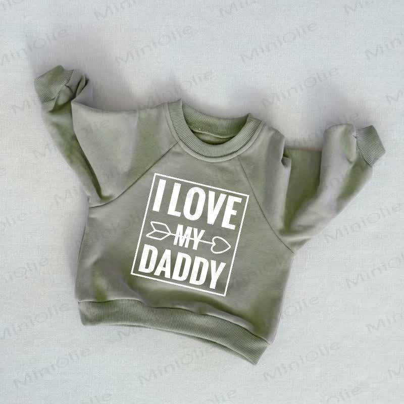 I LOVE MY DADDY Baby Toddler Arrow Print Grey Green Sweatshirt - Grey Green - 3-5T - image 1