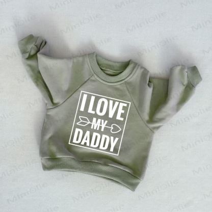 I LOVE MY DADDY Baby Toddler Arrow Print Grey Green Sweatshirt - Grey Green - 3-5T - image 1