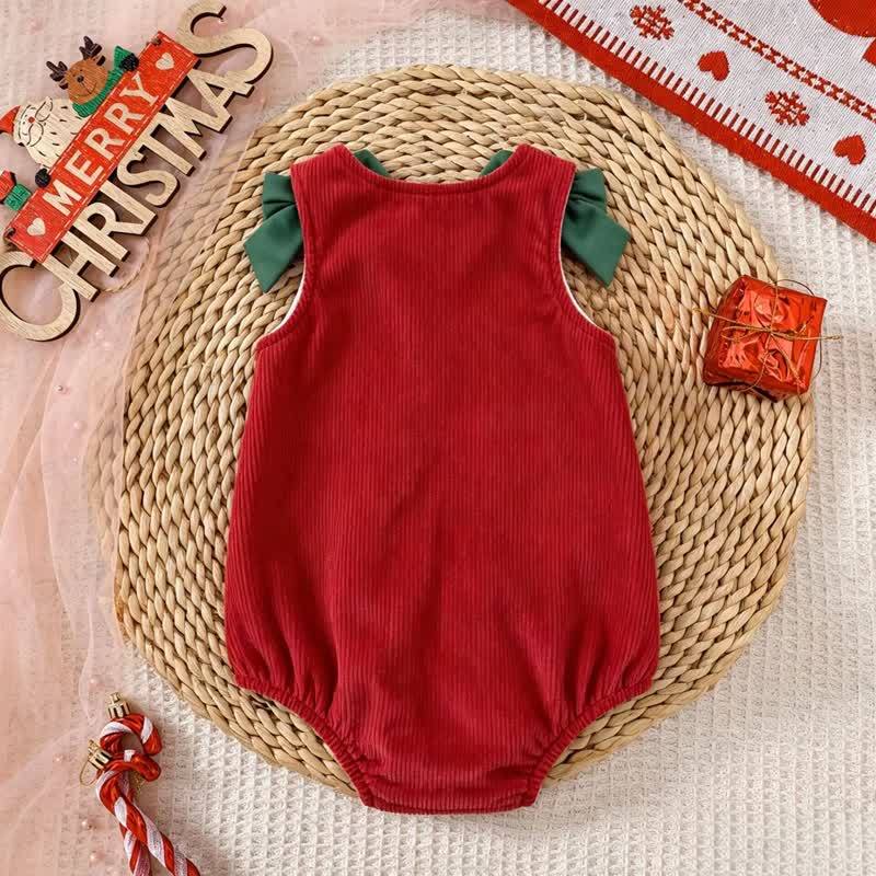 MY FIRST CHRISTMAS Baby Bow Ribbed Bodysuit - image 3