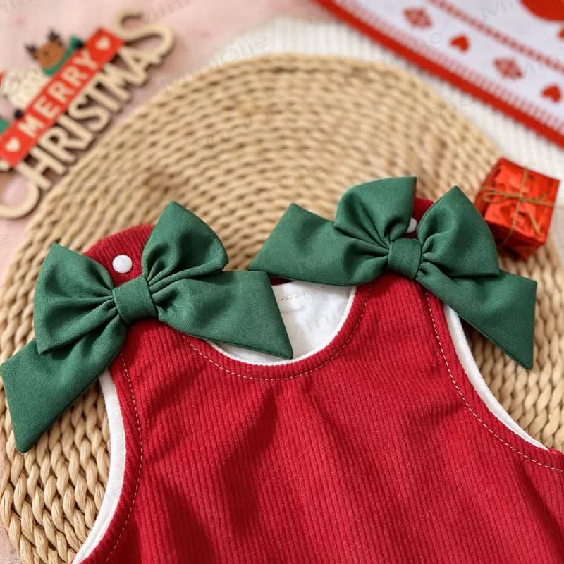 MY FIRST CHRISTMAS Baby Bow Ribbed Bodysuit - image 4