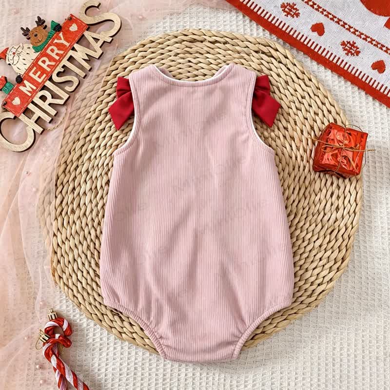 MY FIRST CHRISTMAS Baby Bow Ribbed Bodysuit - image 9