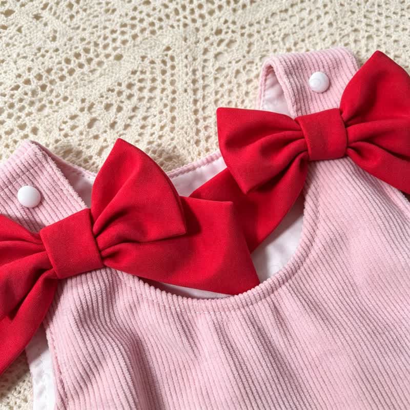MY FIRST CHRISTMAS Baby Bow Ribbed Bodysuit - image 10