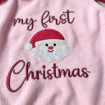 MY FIRST CHRISTMAS Baby Bow Ribbed Bodysuit - image 11