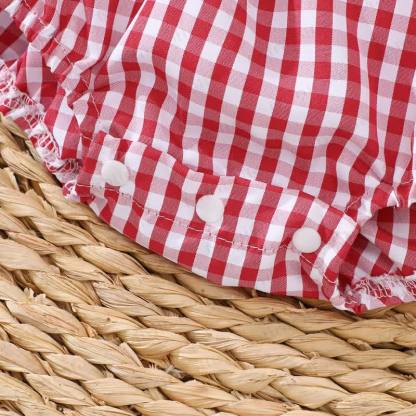 Baby Red Christmas Gingham Smocked Bodysuit - image 6